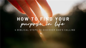 A hand reaches toward the sunlight with a soft, glowing background. Text on the image reads: ‘How to Find Your Purpose in Life’ and ‘4 Biblical Steps to Discover God’s Calling.’